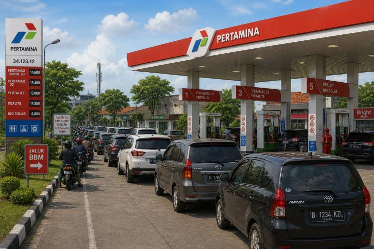 Ini Penjelasan Pertamina Patra Niaga Sumbagut Soal Penyebab Antrean BBM di Riau