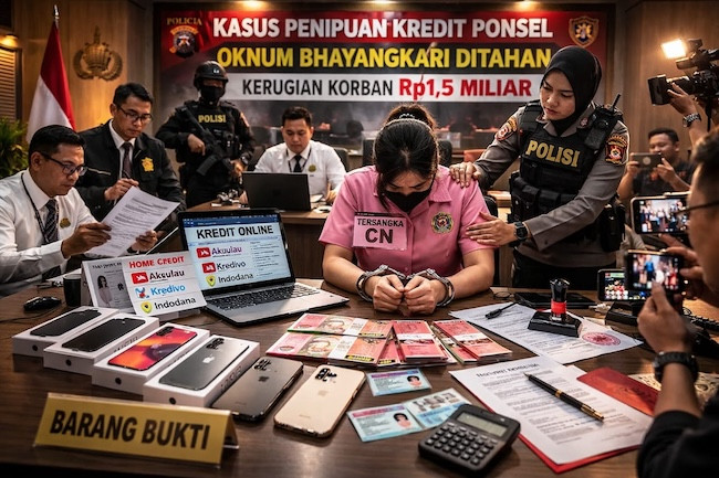 Modus Kredit iPhone, Oknum Bhayangkari di Pekanbaru Tipu Puluhan Warga Rp1,5 Miliar