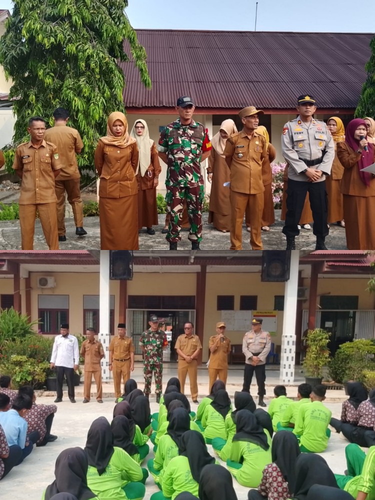 Kapolsek Kunto Darussalam Bersama Upika Sosialisasi Pencegahan Kenakalan Remaja di SMA 1 Pagaran Tapah