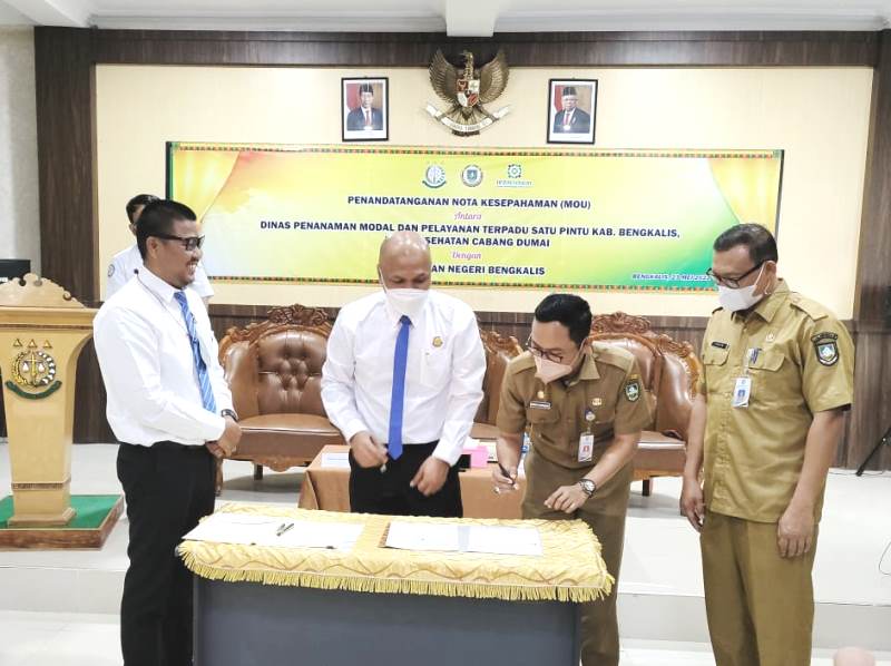 Perkuat Pelayanan Bidang Datun, Kejari Bengkalis Jalin MoU dengan BPJS Dumai