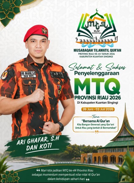 Tak Sekadar Ajang Lomba, Dankoti MPW PP Riau Ari Ghafar Harap MTQ Kuansing Jadi Momentum Cetak Generasi Qurani