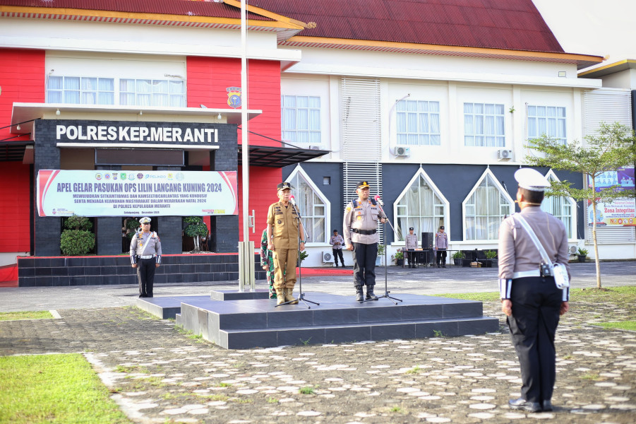 Bupati Asmar Pimpin Apel Gelar Pasukan Operasi Lilin Lancang Kuning Tahun 2024