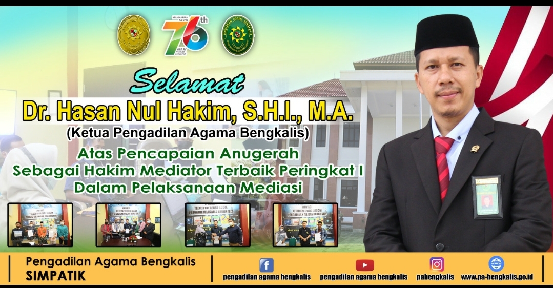 Pengadilan Agama Bengkalis Raih Penghargaan Pengadilan Terbaik dari MA