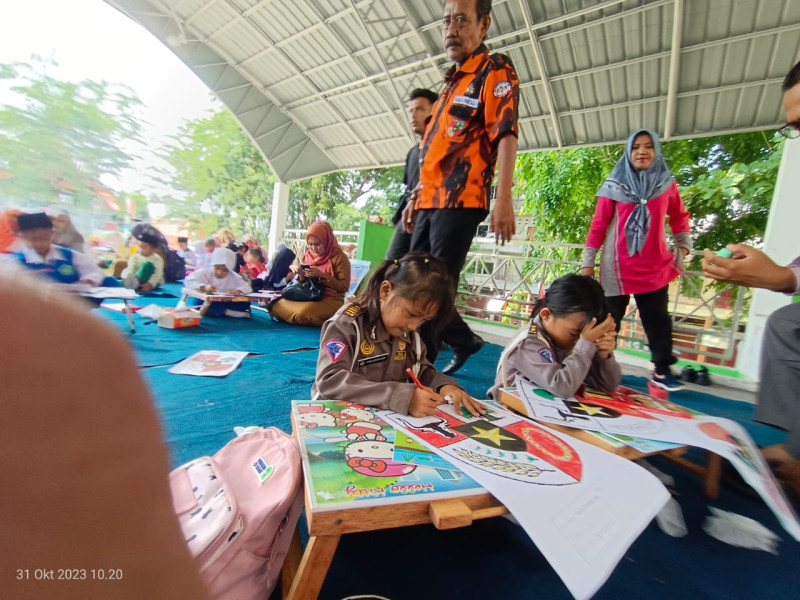 Suasana HUT Sumpah Pemuda Ke 95 Tahun, MPC Pemuda Pancasila Kepulauan Meranti Gelar Lomba Mewarnai Tingkat Anak TK