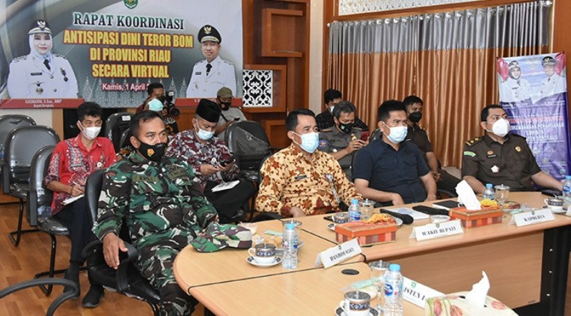 Bupati Kasmarni dan Forkopimda Bengkalis Hadiri Rakor Antisipasi Dini Teroris Bom