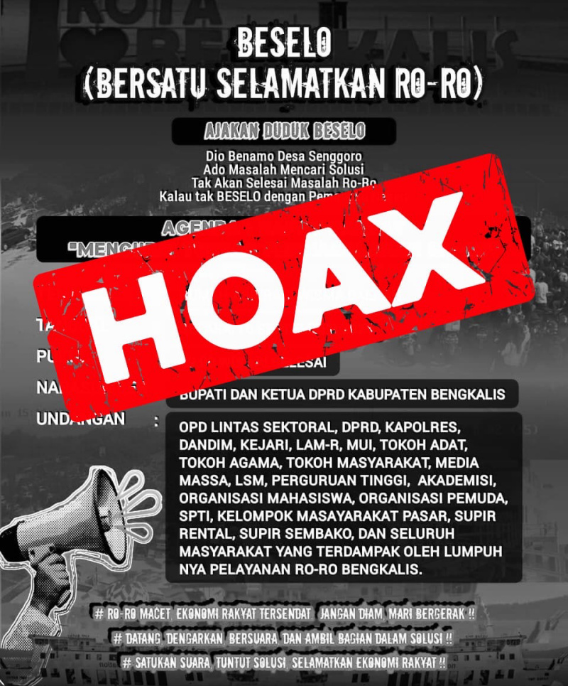 Bersatu Selamatkan Roro, Diskominfotik Bengkalis Tegaskan Selebaran “Beselo” Hoaks