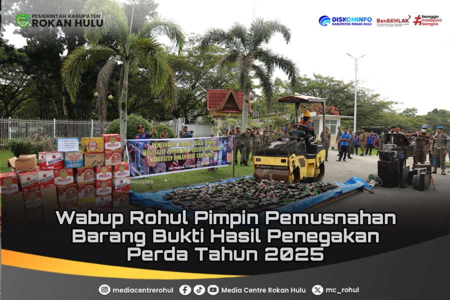 Wabup Rohul Pimpin Pemusnahan Barang Bukti Hasil Penegakan Perda Tahun 2025