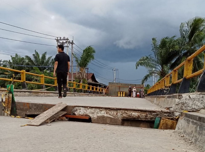 Perbaikan Lancar, Uji Coba Pemakaian Jembatan Ujung Batu Dilaksanakan Akhir Oktober