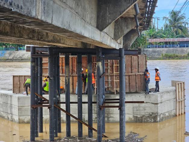 Progres Perbaikan Jembatan Sungai Rokan di Rohul Sudah Capai 86 Persen