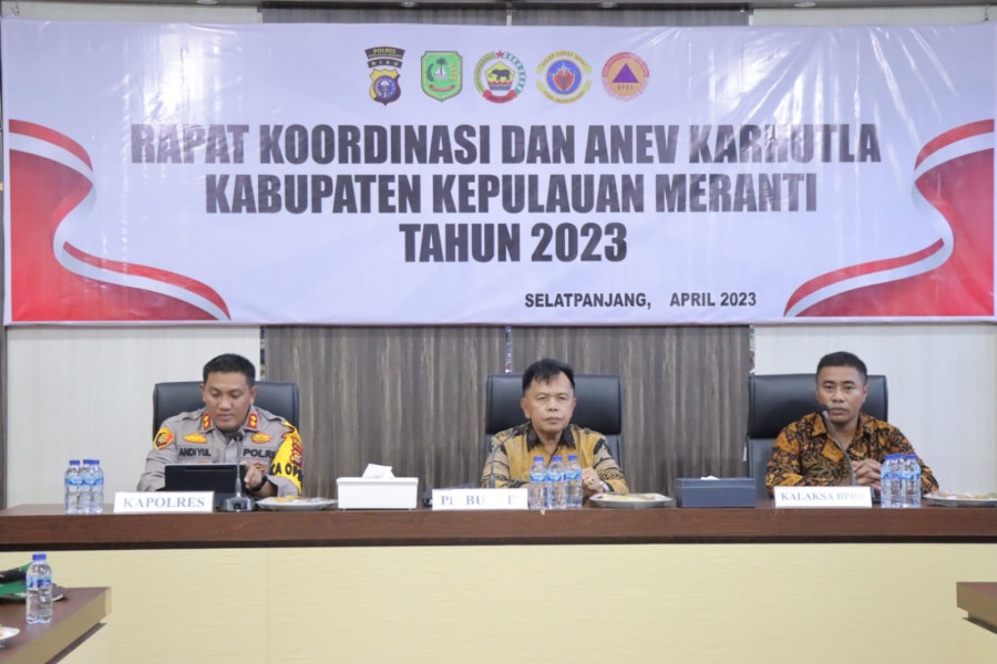 Perkuat Sinergitas Antisipasi Karhutla, Polres Meranti Bersama Pemda, TNI serta Stakeholder Terkait Gelar Rakor dan Anev