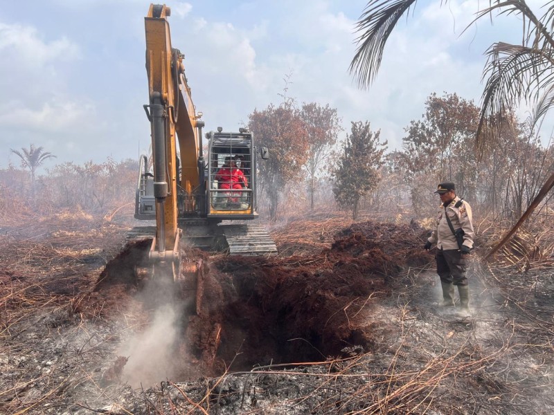 Hari Keenam Pendinginan Karhutla di Tanjung Peranap, 10 Embung Dibangun untuk Dukung Pasokan Air