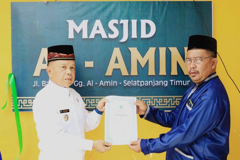 Wabup Meranti Resmikan Perubahan Status Musholla Al-Amin Menjadi Masjid