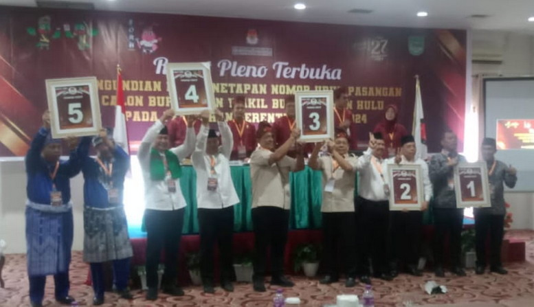 Ini Nomor Urut Pasangan Calon Bupati dan Wakil Bupati Pilkada Rohul 2024