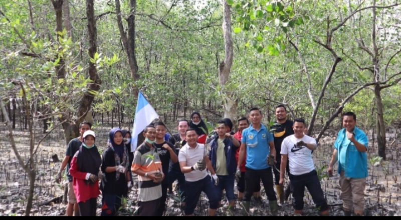 Kurangi  Abrasi Pulau Padang, DPD KNPI Riau dan KNPI Meranti Tanam 1000 Manggrove