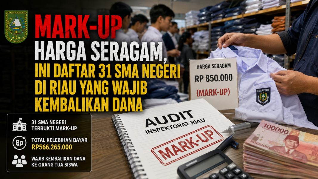 Mark-Up Harga Seragam, Ini Daftar 31 SMA Negeri di Riau yang Wajib Kembalikan Dana