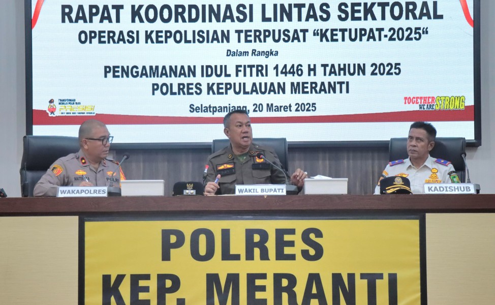 Wabup Muzamil Hadiri Rapat Lintas Sektoral Operasi Ketupat 2025 Polres Kepulauan Meranti