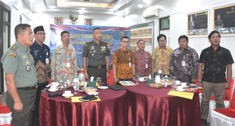 Bersama Dandim 0303, Bupati Bengkalis Rakor Teknis TMMD ke-124 Secara Virtual