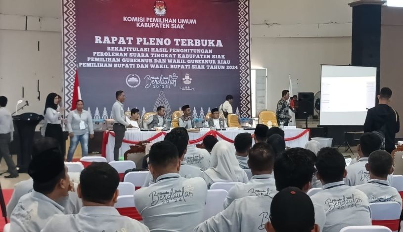 Pleno KPU Siak Diwarnai Protes Saksi Paslon Petahana, Minta PSU di Sejumlah TPS