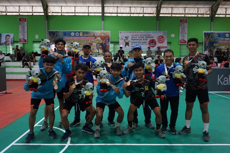 Di Perkuat Mahasiswa/i Unilak, Tim Sepak Takraw Riau Berhasil Meraih Perunggu di Nomor Quadran