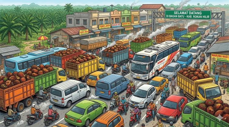 alur Riau-Sumut Macet Total, Kendaraan Mengular Tanpa Jalur Alternatif