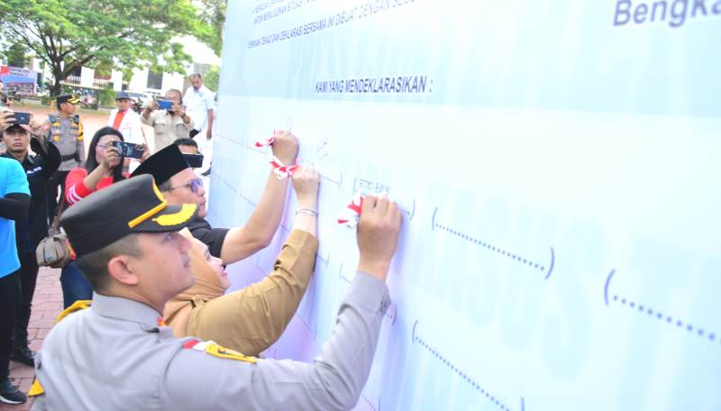 Polres Bengkalis Apel Gelar Pasukan Operasi Mantap Brata Pemilu 2024