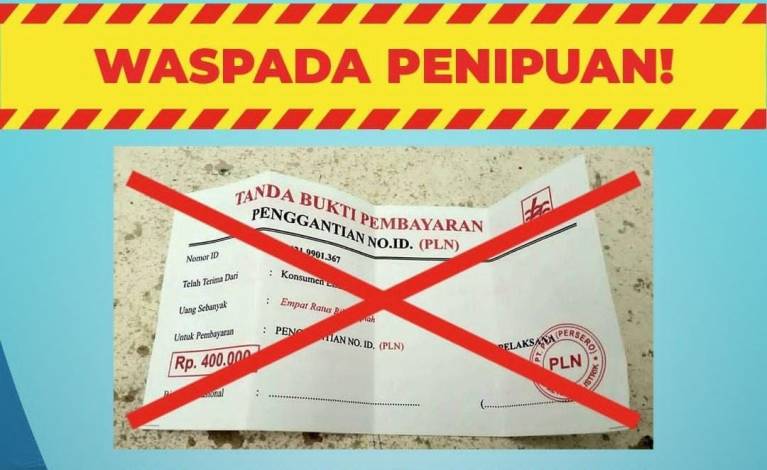 Beredar Foto Kuitansi Penggantian Nomor ID Pelanggan Rp400 Ribu, PLN Pastikan Itu Penipuan