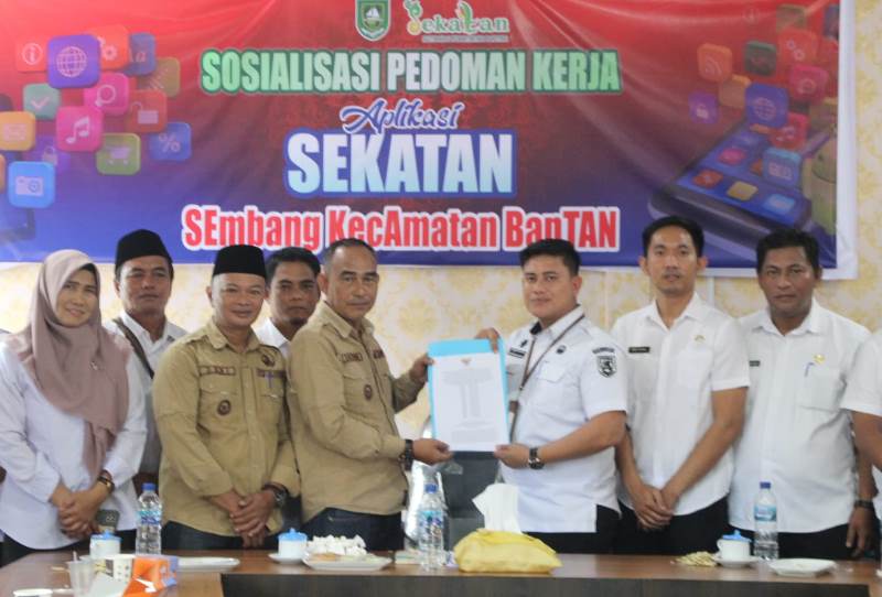 Camat Bantan Sosialisasikan Penggunaan Aplikasi Sekatan