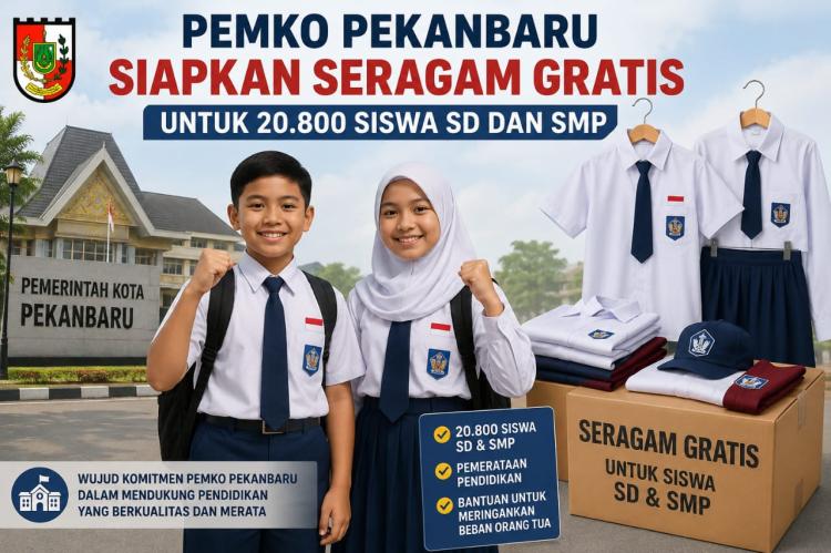 Pemko Pekanbaru Siapkan Seragam Gratis untuk 20.800 Siswa SD dan SMP
