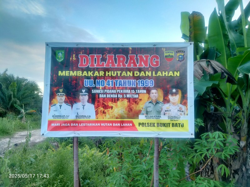 Stop Pembakaran Hutan dan Lahan, Jasmin : Menghimbau Melalui Lisan, Spanduk di Lingkungan Masyarakat
