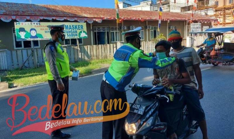 Tegakkan Prokes, Satlantas Polres Meranti Razia Pengendara Tak Pakai Masker