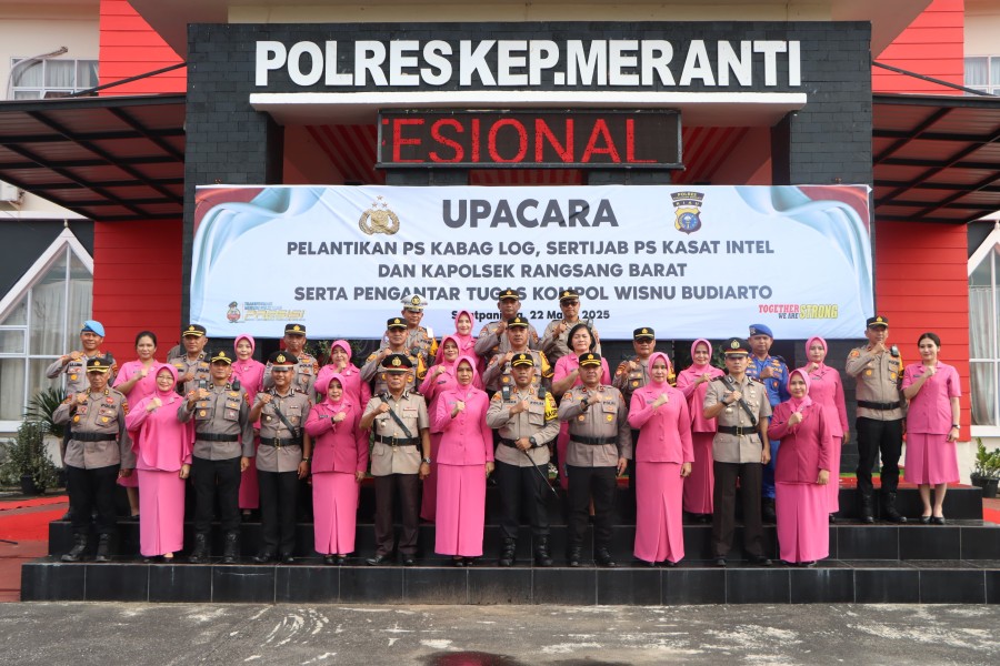 Kapolres Kep Meranti Pimpin Upacara Sertijab, Empat Pejabat Baru Resmi Dilantik