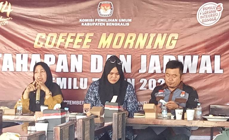 Coffe Morning KPU Bengkalis, Sosialisasikan Tahapan Pemilu Serentak 2024