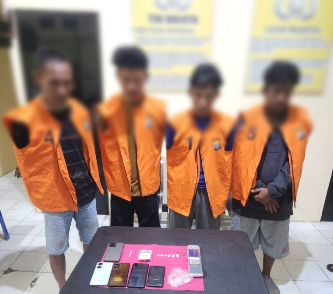 Polsek Sungai Apit Bongkar Jaringan Peredaran Shabu, Empat Pelaku Ditangkap