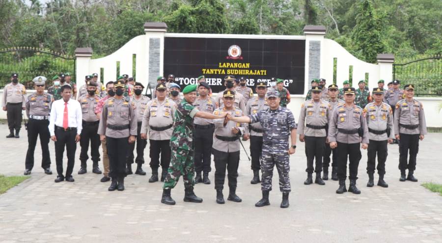 Polres Kepulauan Meranti dan TNI Gelar Apel Sinergitas Kamtibmas