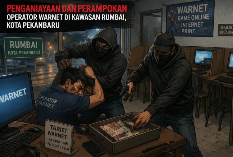Kasus Penganiayaan dan Perampokan di Warnet Pekanbaru, Pelaku Masih Diburu