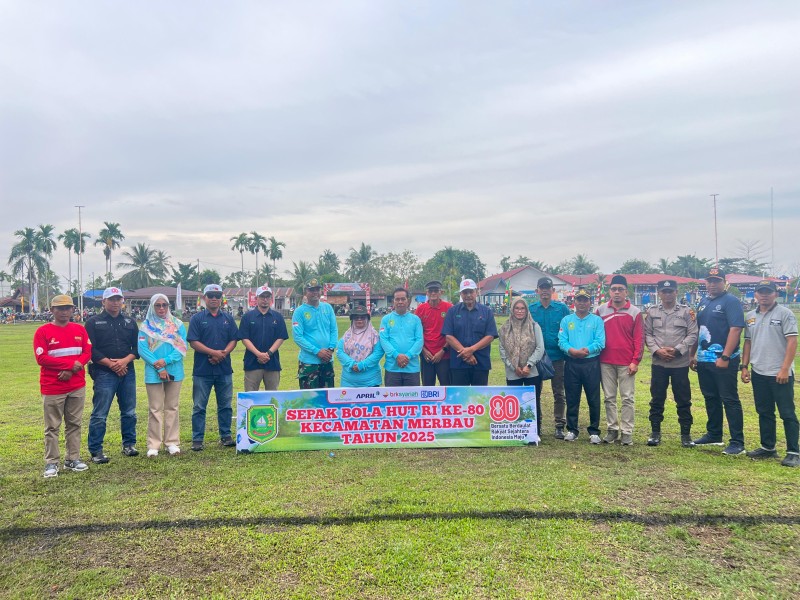 PT. ITA Sponsor Tunggal, Ketua DPRD Khalid Ali Buka Turnamen Sepak Bola dan Volly Ball Sempena HUT RI Ke-80 di Merbau