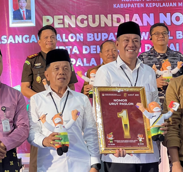 Pasangan Asmar-Muzamil Raih Nomor Urut 1 di Pilkada Meranti 2024